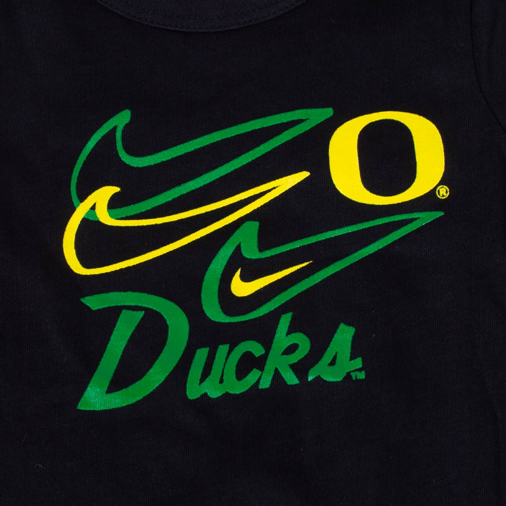 Classic Oregon O, Nike, Black, Onesies, Kids, Infant, Nike Swoosh, 966131
